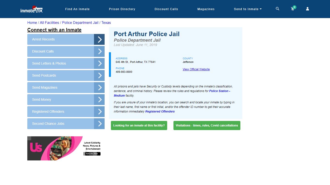 Port Arthur Police Jail & Inmate Search - Port Arthur, TX